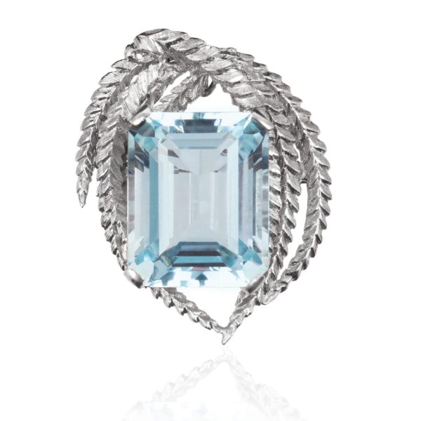 La Maison Yamron Estate Brooche With Aqua Gemstone