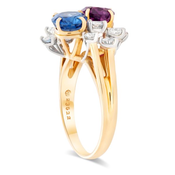 OSCAR HEYMAN Platinum18KYG Diamond & Fancy Sapphire Ring - Image 2