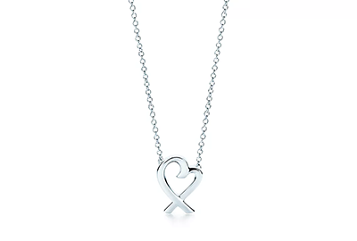 TIFFANY & Co. wishbone necklace Pt950Dia P0008757 | eBay
