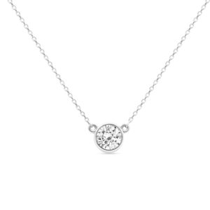 Yamron Collection 18K White Gold Diamond Solitaire Pendant