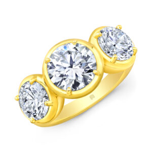 Rahaminov 18K Yellow Gold  Diamond 3 Stone Ring