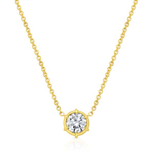 Rahaminov 18K Yellow Gold Diamond Solitaire Pendant