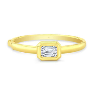 Rahaminov 18K Yellow Gold Emerald Cut Diamond Bangle