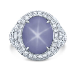 Robert Procop Platinum Diamond Sapphire Ring